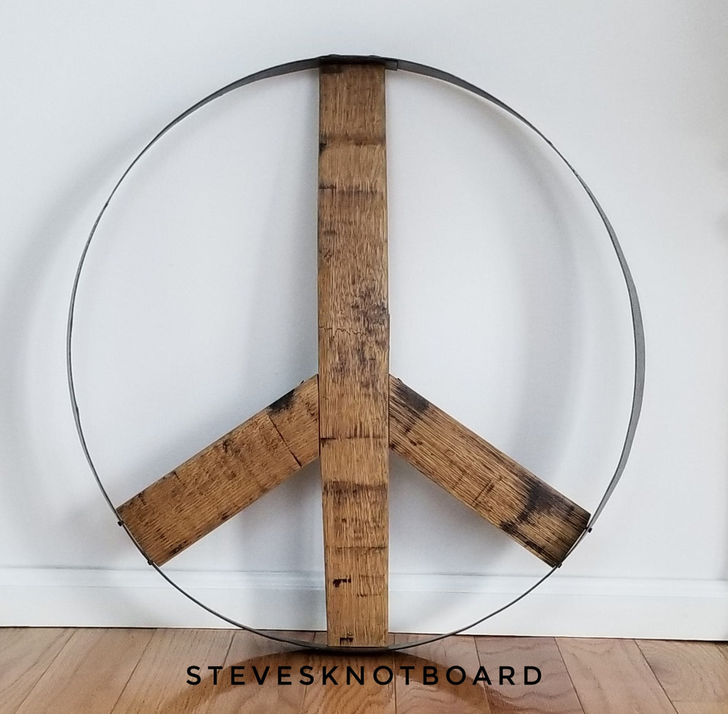 Bourbon Barrel Ring Peace Sign